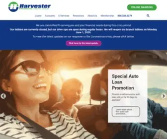 Harvesterfcu.org(Harvester Financial Credit Union) Screenshot