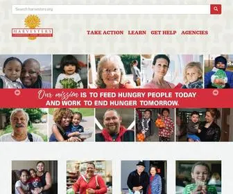 Harvesters.org(Food assistance for people in need. Harvesters) Screenshot