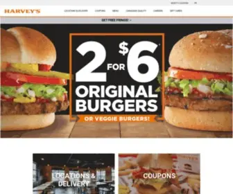 Harveys.ca(A Canadian burger chain recognized for its flame) Screenshot