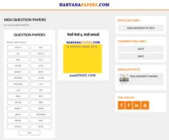 Haryanapapers.com(MDU BTECH Papers MDU Maharshi Dayanand University) Screenshot