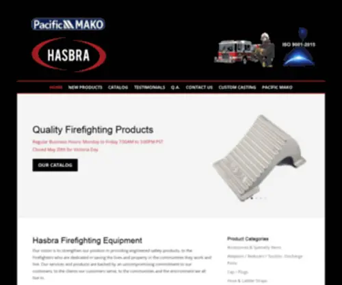 Hasbra.com(Hasbra Firefighting Equipment) Screenshot