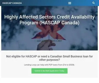 Hascap.ca(HASCAP Canada) Screenshot