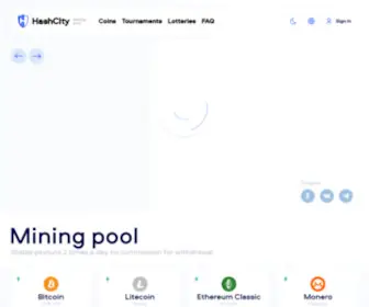 Hashcity.org(Best FPPS mining pool Ethereum ETH and Monero XMR) Screenshot