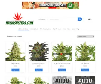 Hashishseeds.com(Online cannabis seed shop) Screenshot