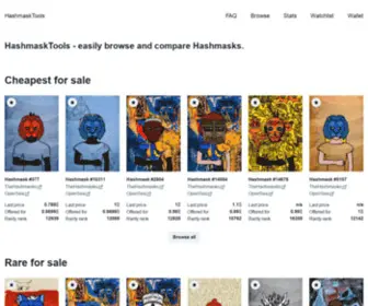 Hashmasktools.xyz(Easily browse and compare Hashmasks) Screenshot