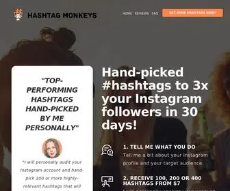 Hashtagmonkeys.com(Hand-picked #hashtags) Screenshot