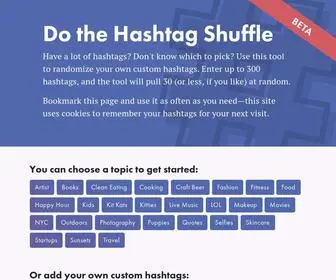 Hashtagshuffle.com(Hashtag Shuffle) Screenshot