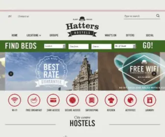 Hattershostels.com(Hatters Hostels in Liverpool) Screenshot