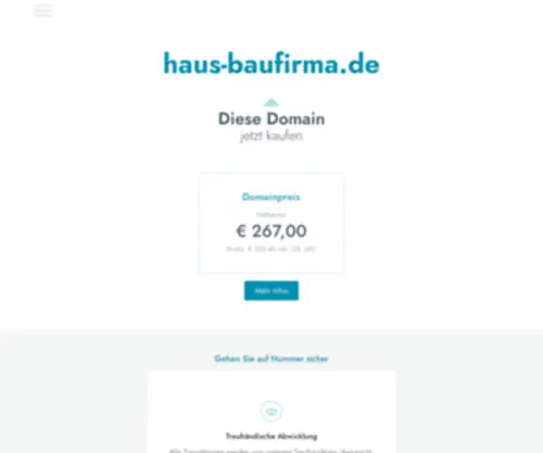 Haus-Baufirma.de(Der Domainname steht zum Verkauf) Screenshot