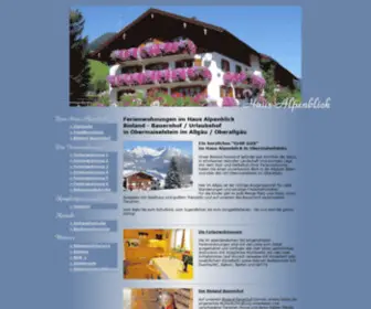 Hausalpenblick.de(Ferienwohnungen in Obermaiselstein) Screenshot