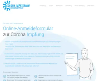 Hausarzt-Corona-Impfung.de(Online-Anmeldeformular zur Corona Impfung in der Hausarztpraxis) Screenshot