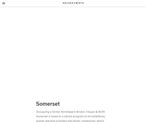 Hauserwirthsomerset.com(Hauser & Wirth Somerset) Screenshot