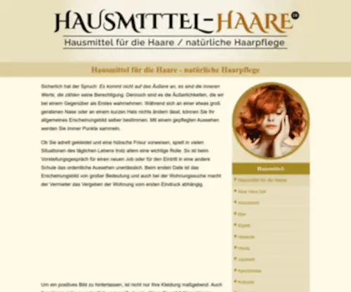 Hausmittel-Haare.de(Hausmittel für die Haare) Screenshot