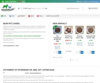 Haustierkost.eu(BARF appropriate raw food for dogs and cats) Screenshot