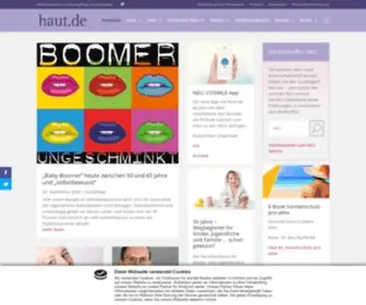 Haut.de(Bietet aktuelle Beiträge und Services zu Körperpflege und Kosmetik) Screenshot