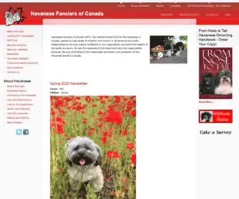 Havanesefanciers.com(Havanese Fanciers of Canada) Screenshot