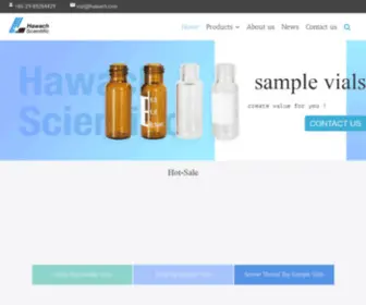 Hawachsamplevial.com(China 2/10/20/40 ml Sample Vials and Septas) Screenshot