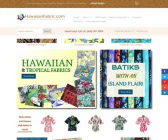 Hawaiianfabric.com(Your source for the finest Hawaiian & Tropical fabrics) Screenshot