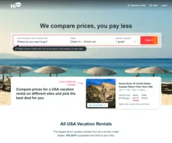 Hawaiichee.com(The price comparison site for USA vacation rentals) Screenshot