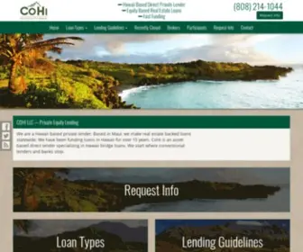 Hawaiilenders.net(COHI Capital) Screenshot