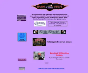 Hawgstuff.com(Hawgstuff Hawg Stuff carries motorcycle accessories such as Arm Chaps) Screenshot