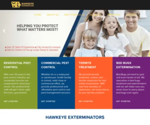 Hawkeyeexterminators.com(Pest Control) Screenshot