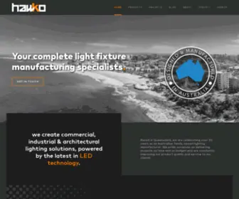 Hawko.com.au(Your complete lighting manufacturing specialists) Screenshot