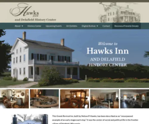 Hawksinn.org(Hawks Inn & Delafield History Center) Screenshot