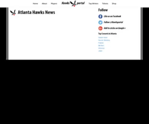 Hawksportal.com(Atlanta Hawks gear Features and Sales) Screenshot