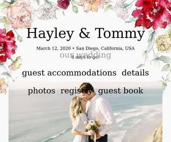 Hayleyandtommysayido.com(Hayley Laske and Tommy Brunansky's Wedding Website) Screenshot