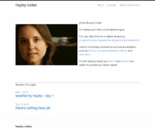 Hayleycodes.com(Hayley codes) Screenshot