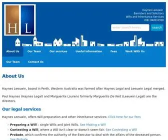 Haynesleeuwin.com.au(Wills at home Perth from Haynes Legal) Screenshot