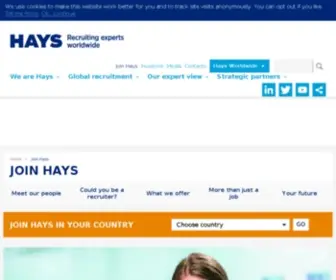 Hays-Careers.com(Join the leading recruiter) Screenshot