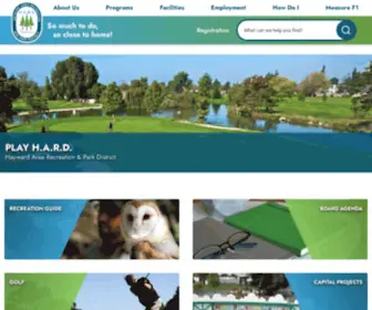 Haywardrec.org(Hayward Area Recreation and Park District) Screenshot