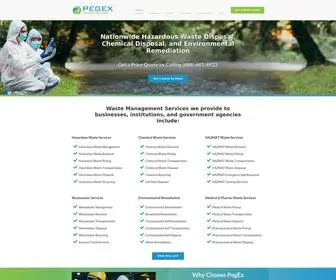 Hazardouswasteexperts.com(Hazardous Waste Disposal Services by PegEx) Screenshot