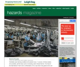 Hazards.org(Hazards magazine) Screenshot
