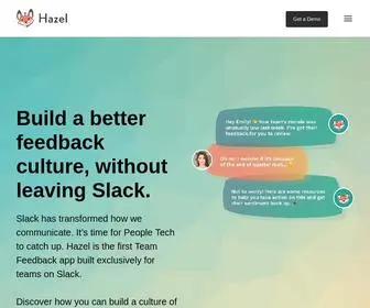 Hazelhq.com(Team Feedback in Slack) Screenshot