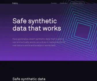 Hazy.com(Enable cross boundary data analytics with synthetic data) Screenshot