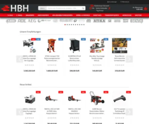 HBH24Online.de(Ihr Onlineshop rund um Bau) Screenshot