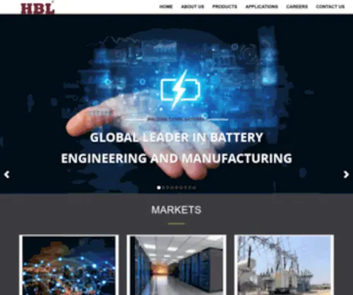 HBlbatteries.com(HBL America Inc) Screenshot