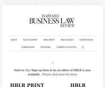 HBLR.org(The Harvard Business Law Review (HBLR) aims to be the premier journal covering the laws of business organization and capital markets) Screenshot