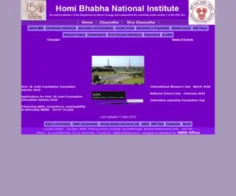 Hbni.ac.in(The Homi Bhabha National Institute (HBNI)) Screenshot