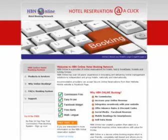 Hbnonline.co.uk(Hotel Booking Network HBN Online Online Booking engine for hotels hotels booking systems) Screenshot