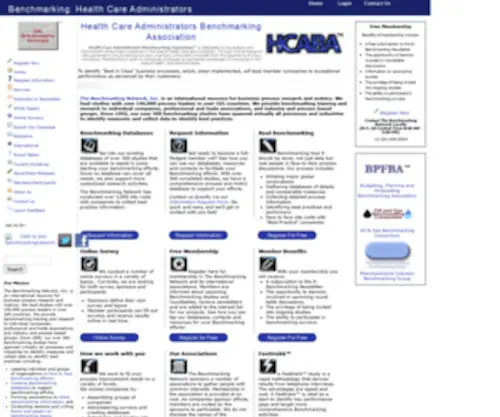 Hcaba.com(Health Care Administrators Benchmarking Association) Screenshot
