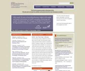 Hcfo.org(Changes in Health Care Financing & Organization Initiative) Screenshot