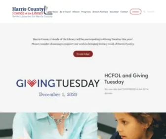 Hcfol.org(Harris County Friends of the Library) Screenshot
