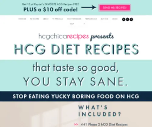 HCGchicarecipes.com(Sales page) Screenshot