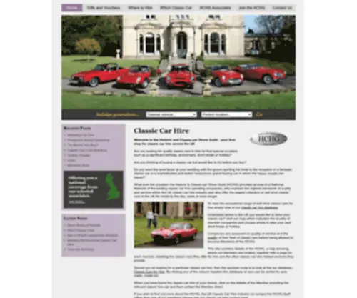 HCHG.co.uk(HCHG Classic Car Hire) Screenshot