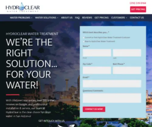 Hcwatersa.com(Hydroclear Water Treatment) Screenshot