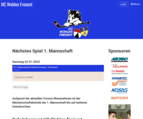 Hcwohlen.ch(HC Wohlen Freiamt) Screenshot